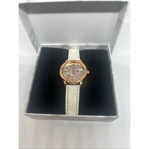 Hello Kitty Pink Watch Rose Gold Tone Crystal Bezel w/ Box NEW